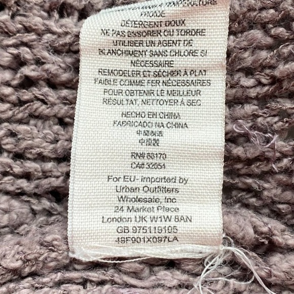 Free People Wavy Knit Oversized Sweater Womens XS Lavender Flared Sleeve Boxy - Picture 9 of 9